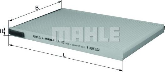 MAHLE LA 135 - Filtre, air de l'habitacle cwaw.fr