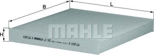 MAHLE LA 343 - Filtre, air de l'habitacle cwaw.fr