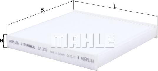 MAHLE LA 359 - Filtre, air de l'habitacle cwaw.fr