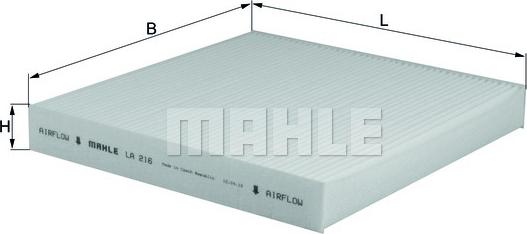 MAHLE LA 216 - Filtre, air de l'habitacle cwaw.fr