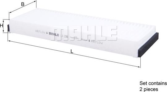 MAHLE LA 239/S - Filtre, air de l'habitacle cwaw.fr