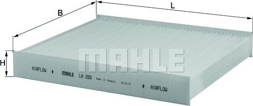 MAHLE LA 220 - Filtre, air de l'habitacle cwaw.fr