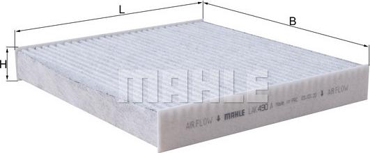 MAHLE LAK 490 A - Filtre, air de l'habitacle cwaw.fr