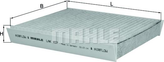 MAHLE LAK 457 - Filtre, air de l'habitacle cwaw.fr