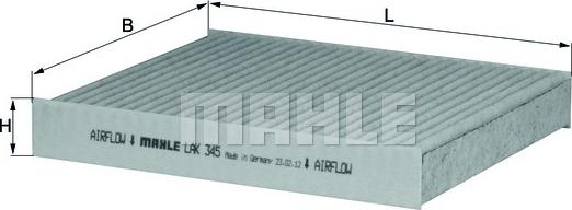 MAHLE LAK 345 - Filtre, air de l'habitacle cwaw.fr