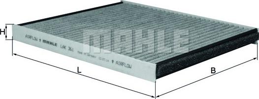 MAHLE LAK 361 - Filtre, air de l'habitacle cwaw.fr