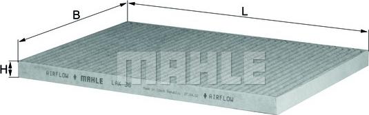 MAHLE LAK 36 - Filtre, air de l'habitacle cwaw.fr