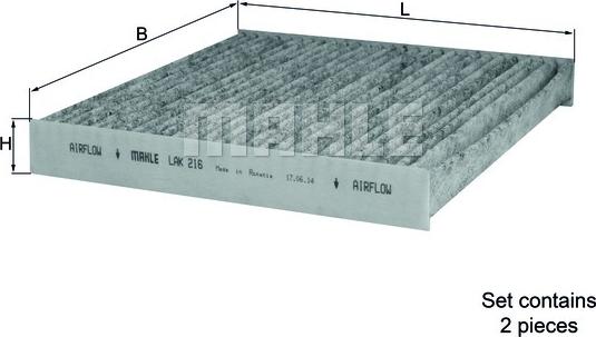 MAHLE LAK 216 - Filtre, air de l'habitacle cwaw.fr