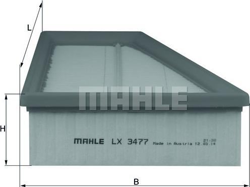 MAHLE LX 3477 - Filtre à air cwaw.fr