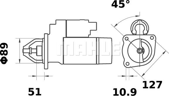 MAHLE MS 1195 - Démarreur cwaw.fr