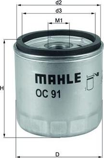 MAHLE OC 91D1 - Filtre à huile cwaw.fr