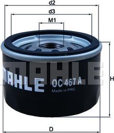 MAHLE OC 467 A - Filtre à huile cwaw.fr