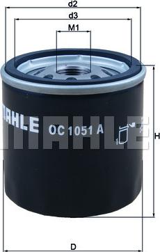 MAHLE OC 1051 A - Filtre à huile cwaw.fr