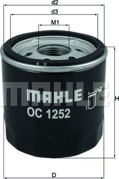 MAHLE OC 1252 - Filtre à huile cwaw.fr