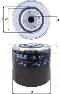 MAHLE OC 86 - Filtre à huile cwaw.fr