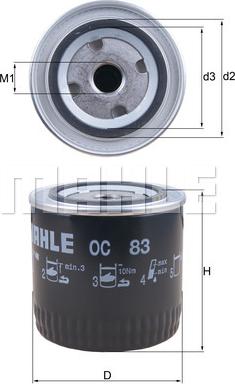 MAHLE OC 83 - Filtre à huile cwaw.fr