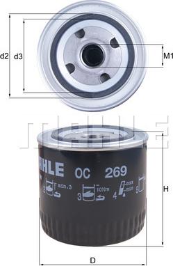 MAHLE OC 269 - Filtre à huile cwaw.fr