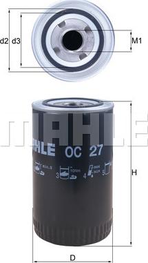 MAHLE OC 27 - Filtre à huile cwaw.fr