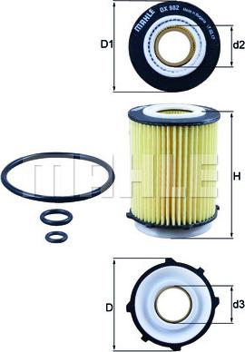 MAHLE OX 982D - Filtre à huile cwaw.fr