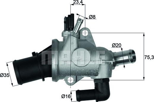 MAHLE TI17488 - Thermostat d'eau cwaw.fr