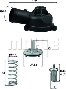 MAHLE TI 244 83D - Thermostat d'eau cwaw.fr