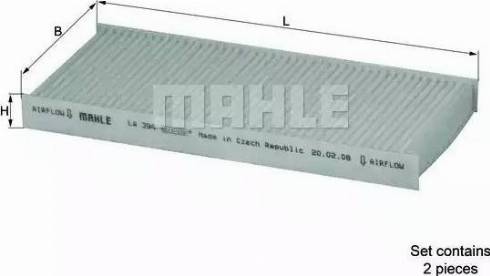 MAHLE LA 394/S - Filtre, air de l'habitacle cwaw.fr