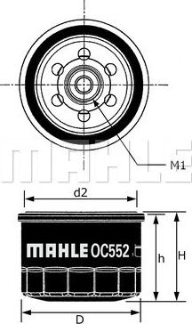 MAHLE OC 552 - Filtre à huile cwaw.fr