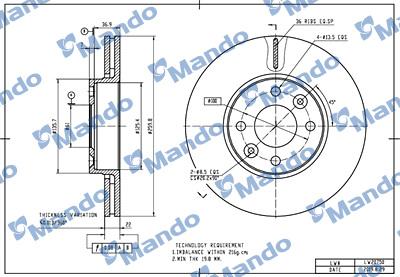 Mando MBC035454 - Disque de frein cwaw.fr