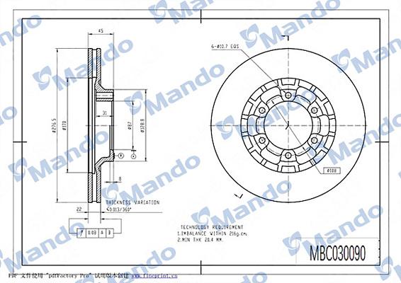 Mando MBC030090 - Disque de frein cwaw.fr