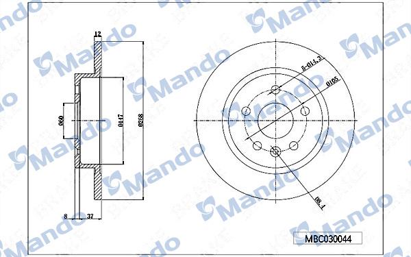 Mando MBC030044 - Disque de frein cwaw.fr