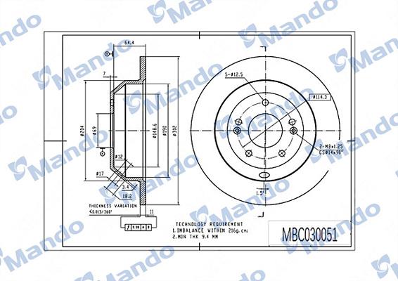 Mando MBC030051 - Disque de frein cwaw.fr