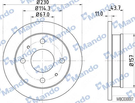 Mando MBC030007 - Disque de frein cwaw.fr