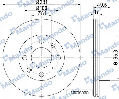 Mando MBC030080 - Disque de frein cwaw.fr