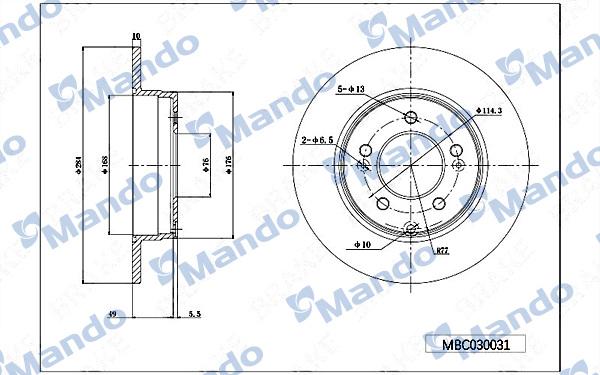 Mando MBC030031 - Disque de frein cwaw.fr