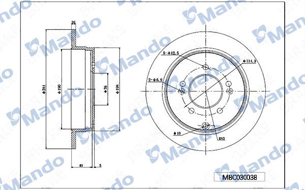 Mando MBC030038 - Disque de frein cwaw.fr