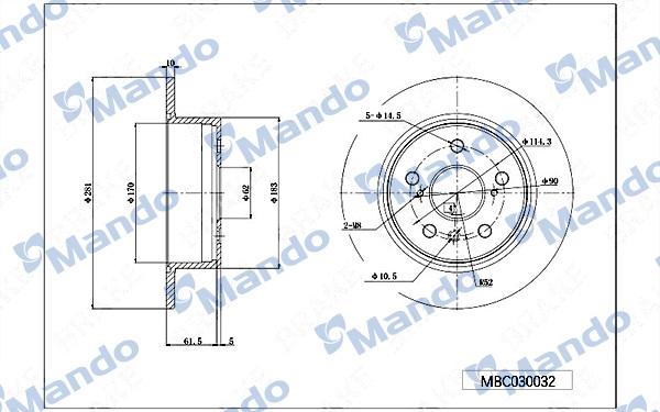 Mando MBC030032 - Disque de frein cwaw.fr