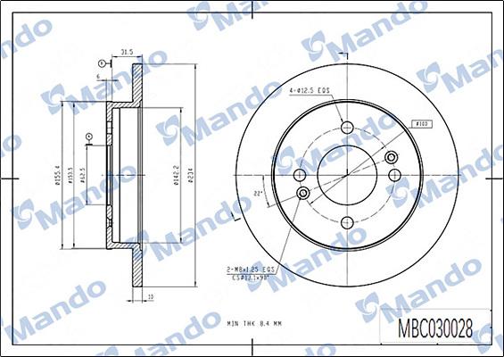 Mando MBC030028 - Disque de frein cwaw.fr