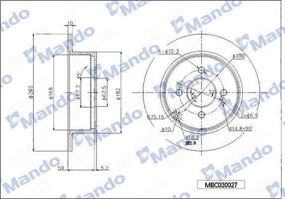 Mando MBC030027 - Disque de frein cwaw.fr