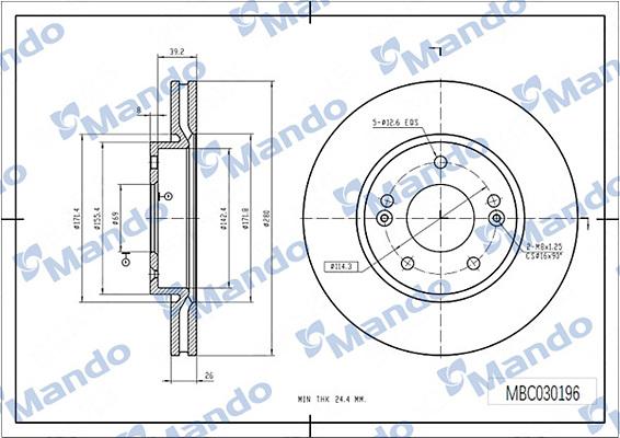 Mando MBC030196 - Disque de frein cwaw.fr