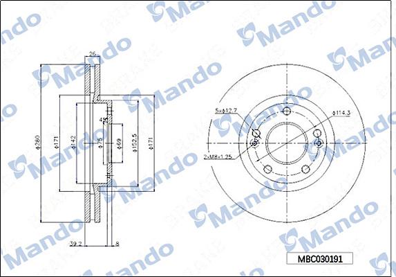 Mando MBC030191 - Disque de frein cwaw.fr