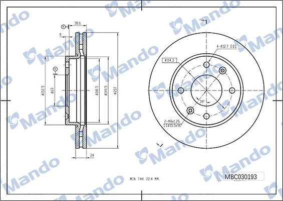 Mando MBC030193 - Disque de frein cwaw.fr