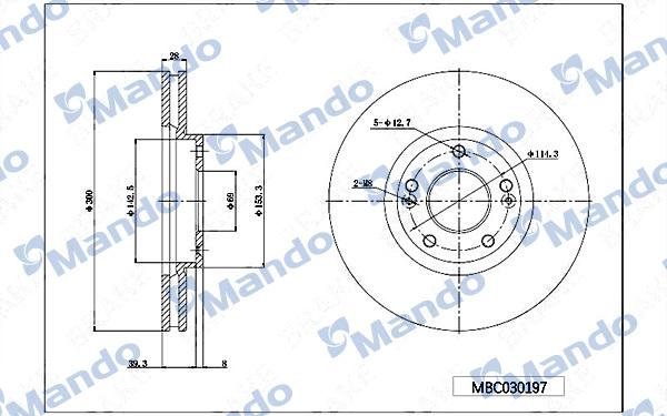 Mando MBC030197 - Disque de frein cwaw.fr