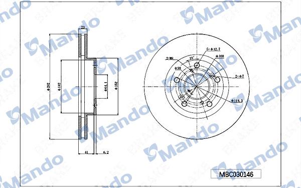 Mando MBC030146 - Disque de frein cwaw.fr