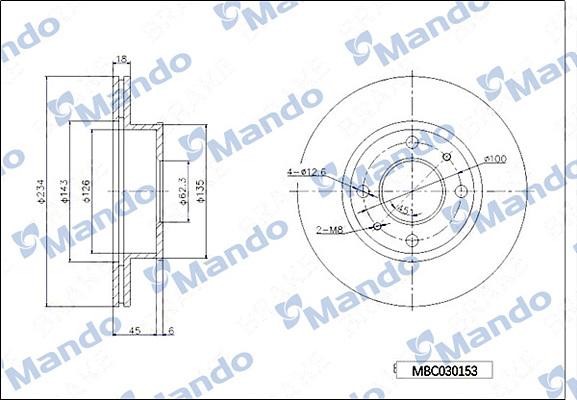 Mando MBC030153 - Disque de frein cwaw.fr