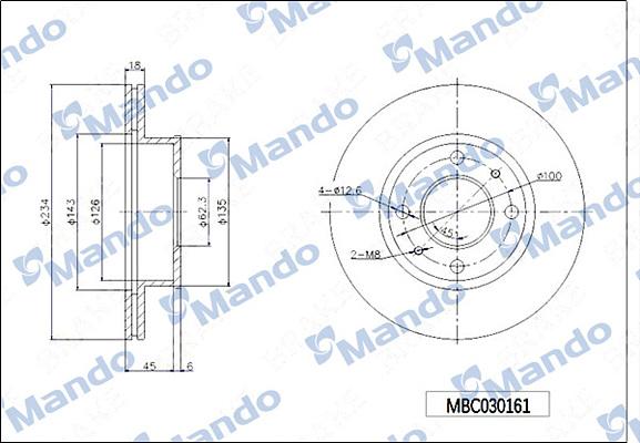 Mando MBC030161 - Disque de frein cwaw.fr