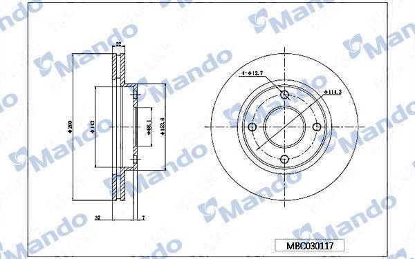 Mando MBC030117 - Disque de frein cwaw.fr