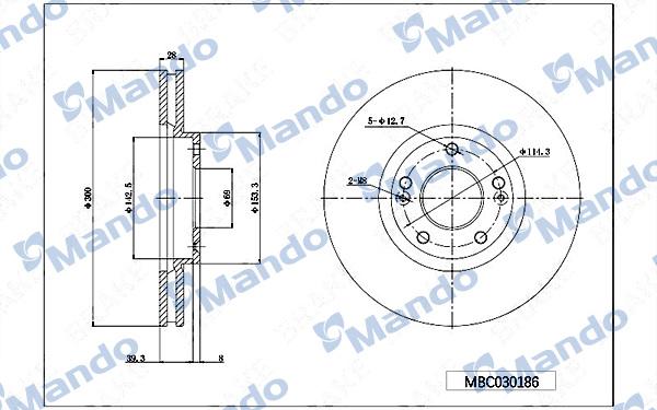 Mando MBC030186 - Disque de frein cwaw.fr