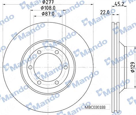 Mando MBC030188 - Disque de frein cwaw.fr