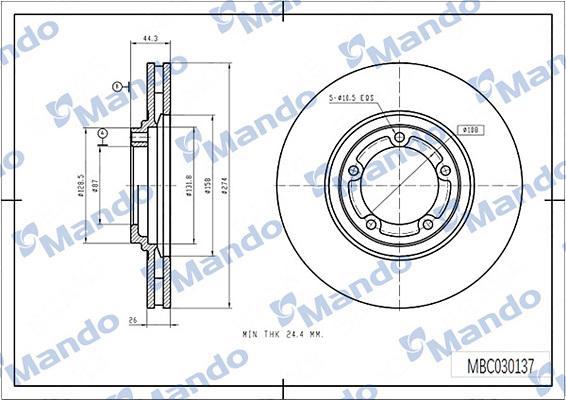 Mando MBC030137 - Disque de frein cwaw.fr