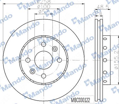 Mando MBC030122 - Disque de frein cwaw.fr